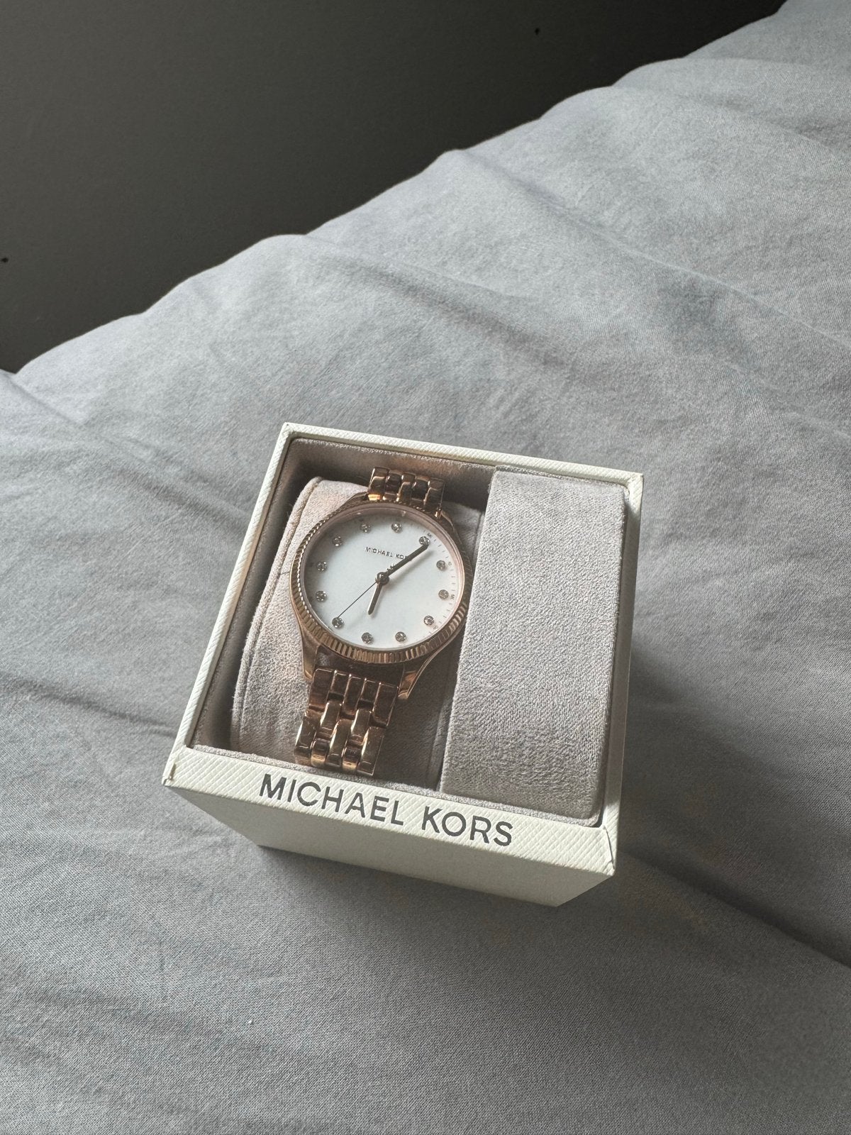 Michael Kors Roségouden Horloge - Batterij Leeg, Gebruikt, Staal, Polshorloge, Met strass