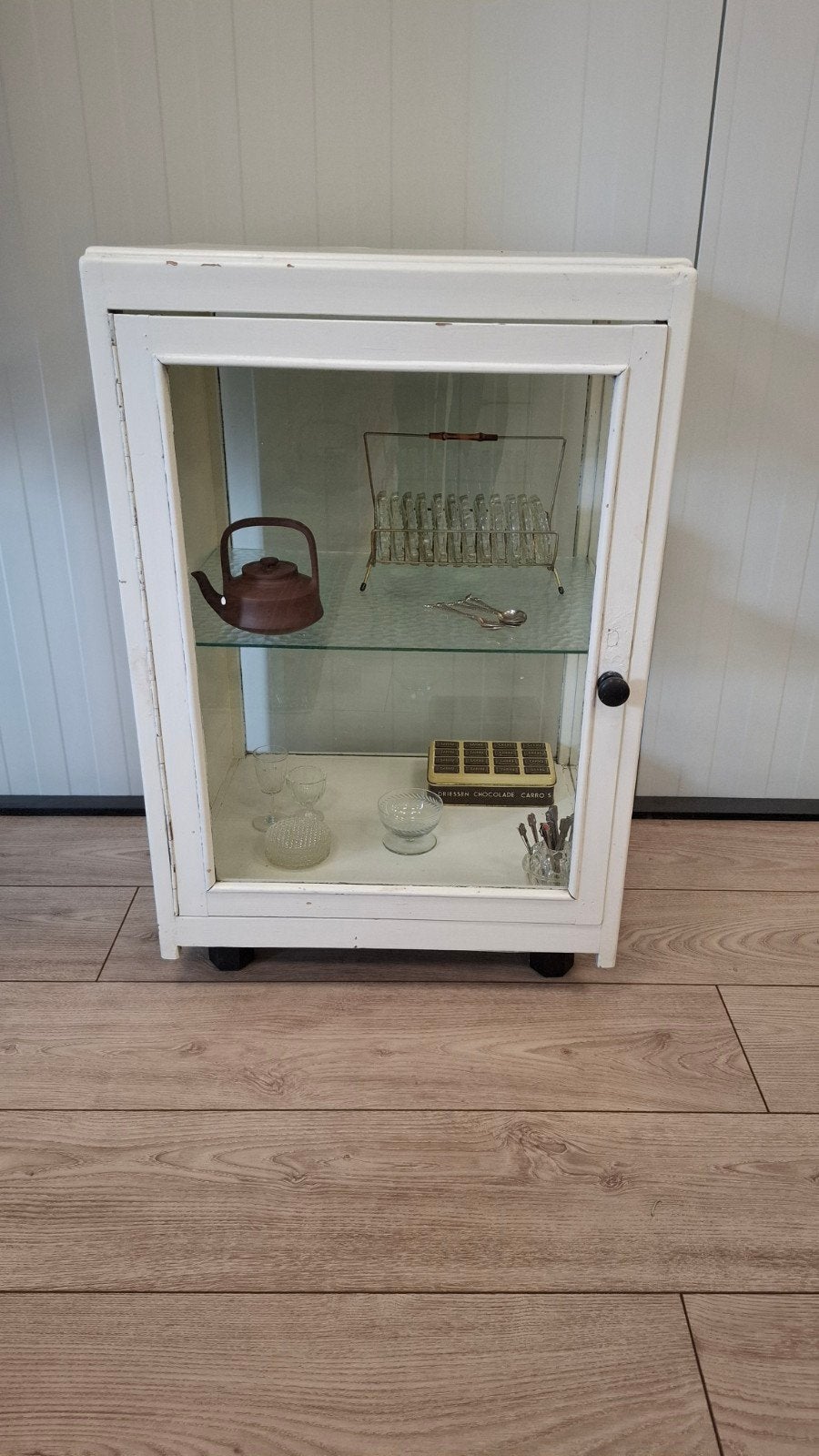 Oud vintage vitrinekastje, Ophalen, Gebruikt, 50 tot 100 cm, Minder dan 100 cm