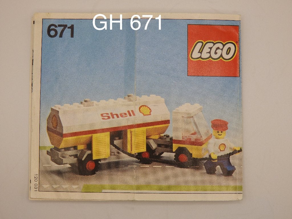 Lego 671 Vintage Shell Fuel Pumper, Gebruikt, Overige thema's, Lego, Inclusief instructies