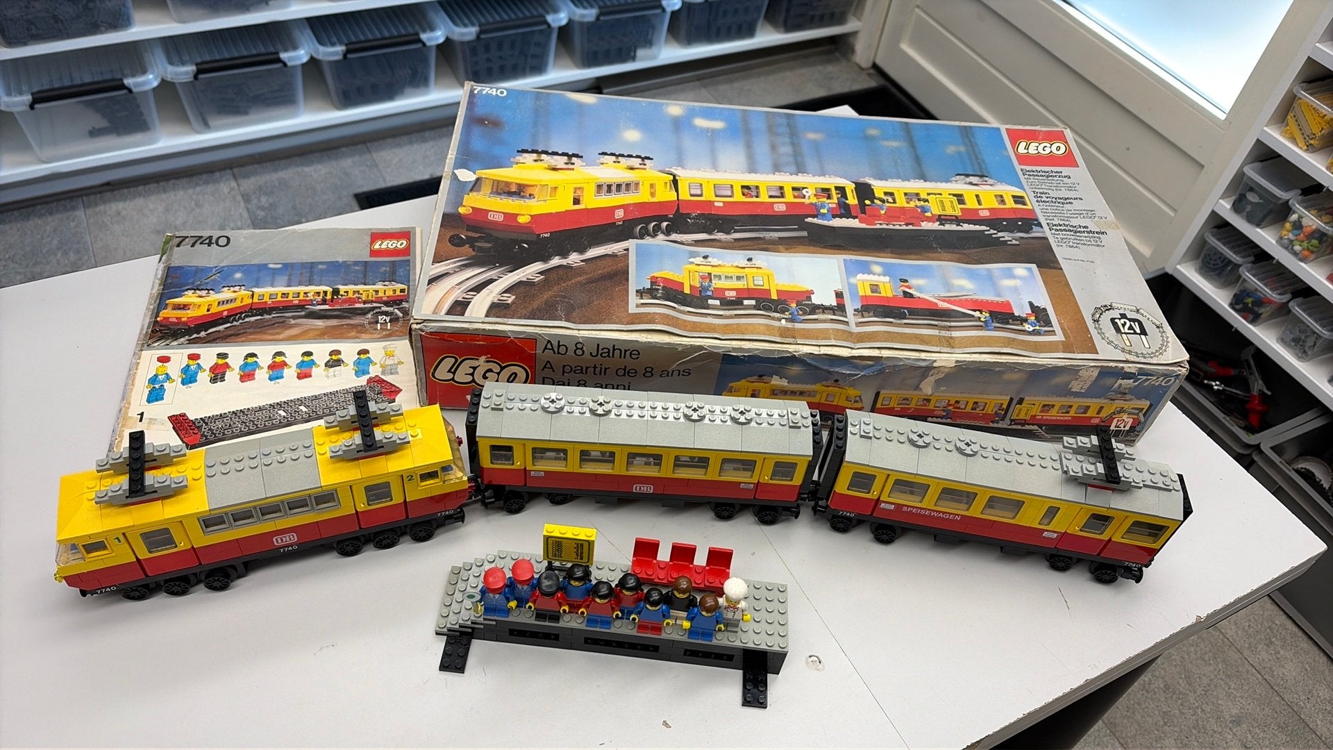 SB3013 Lego trein 7740 12v compleet + doos + beschrijving, Ophalen of Verzenden, Gebruikt