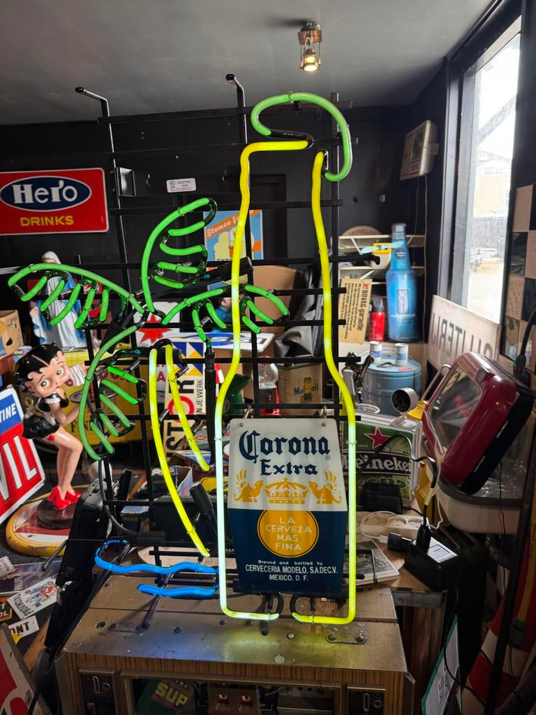 Corona Extra Neon Reclamebord - Palmboom & Fles, Ophalen