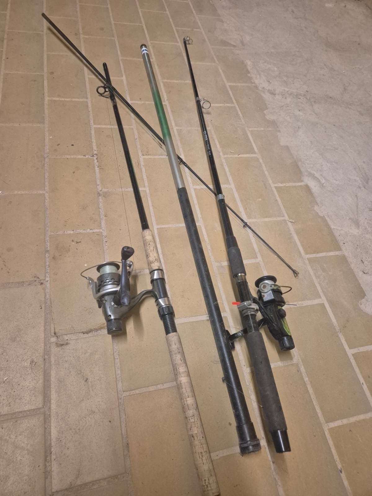 Set van 3 gebruikte vishengels met molens, Ophalen, Gebruikt, Complete hengel