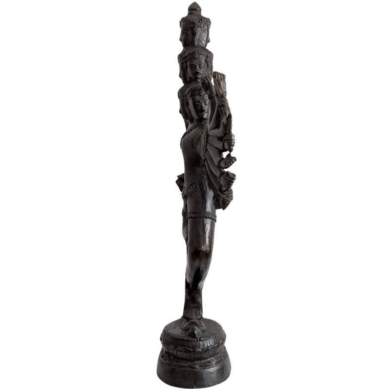 Grote Bronzen Shiva Nataraja – Thailand / Khmer-stijl, Huis en Inrichting, 79 cm, Zwart, Gebruikt, Ophalen of Verzenden
