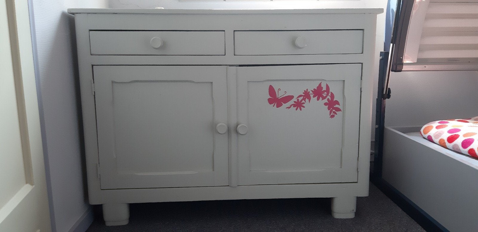 Brocante Kast Commode Kastje 2 lades 1 legplank, Ophalen