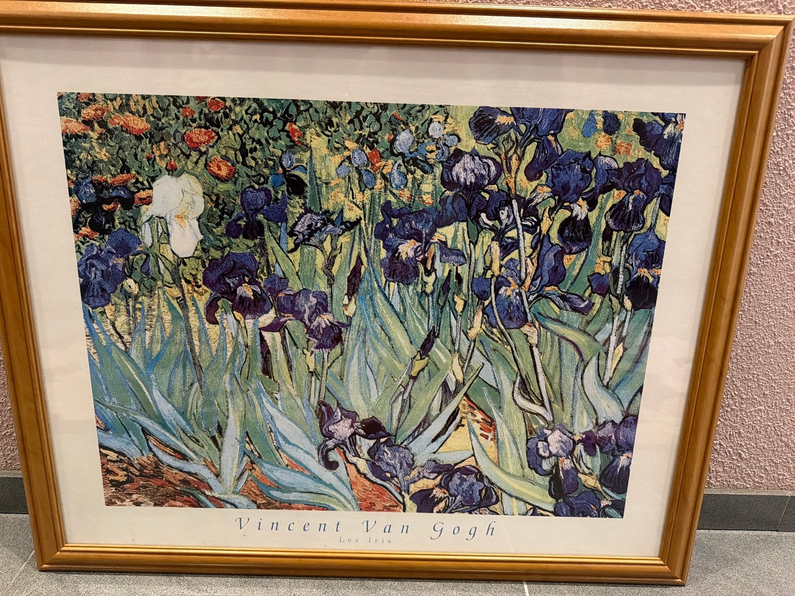 Ingelijste reproductie Vincent van Gogh - Irissen 80x60 cm, Bloemen, Expressionistisch, Ophalen of Verzenden, Print