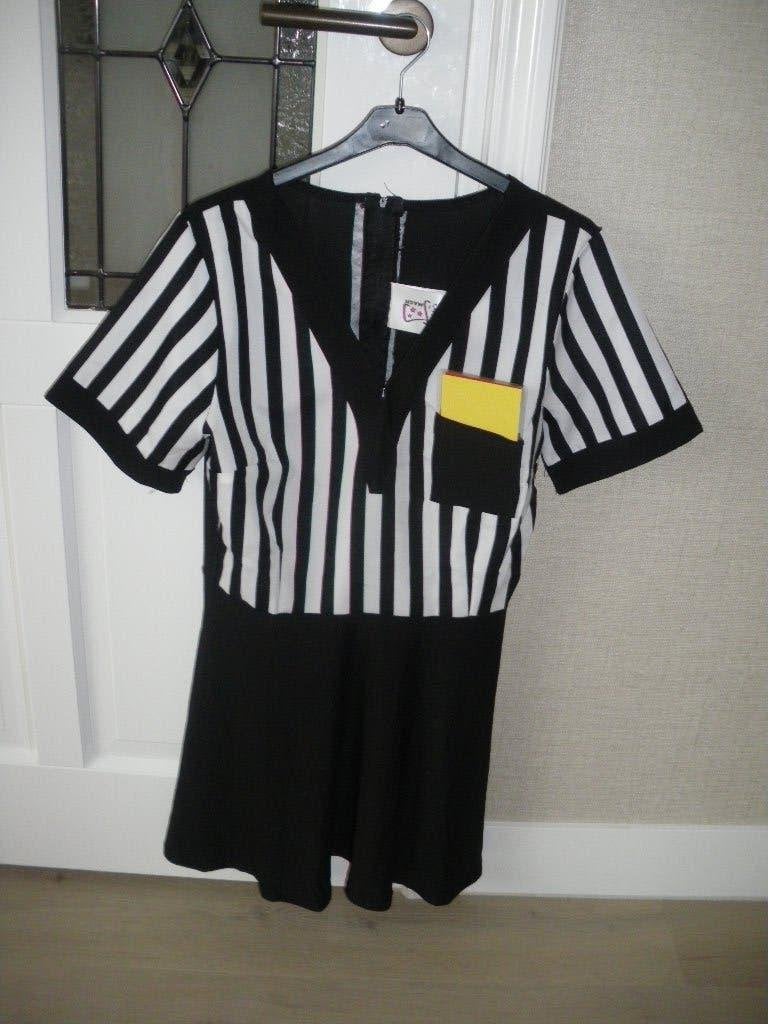 mooi zwart wit scheids rechter jurkje met accesoires 38/40, Maat 38/40 (M), Ophalen of Verzenden, Kleding, Overige thema's