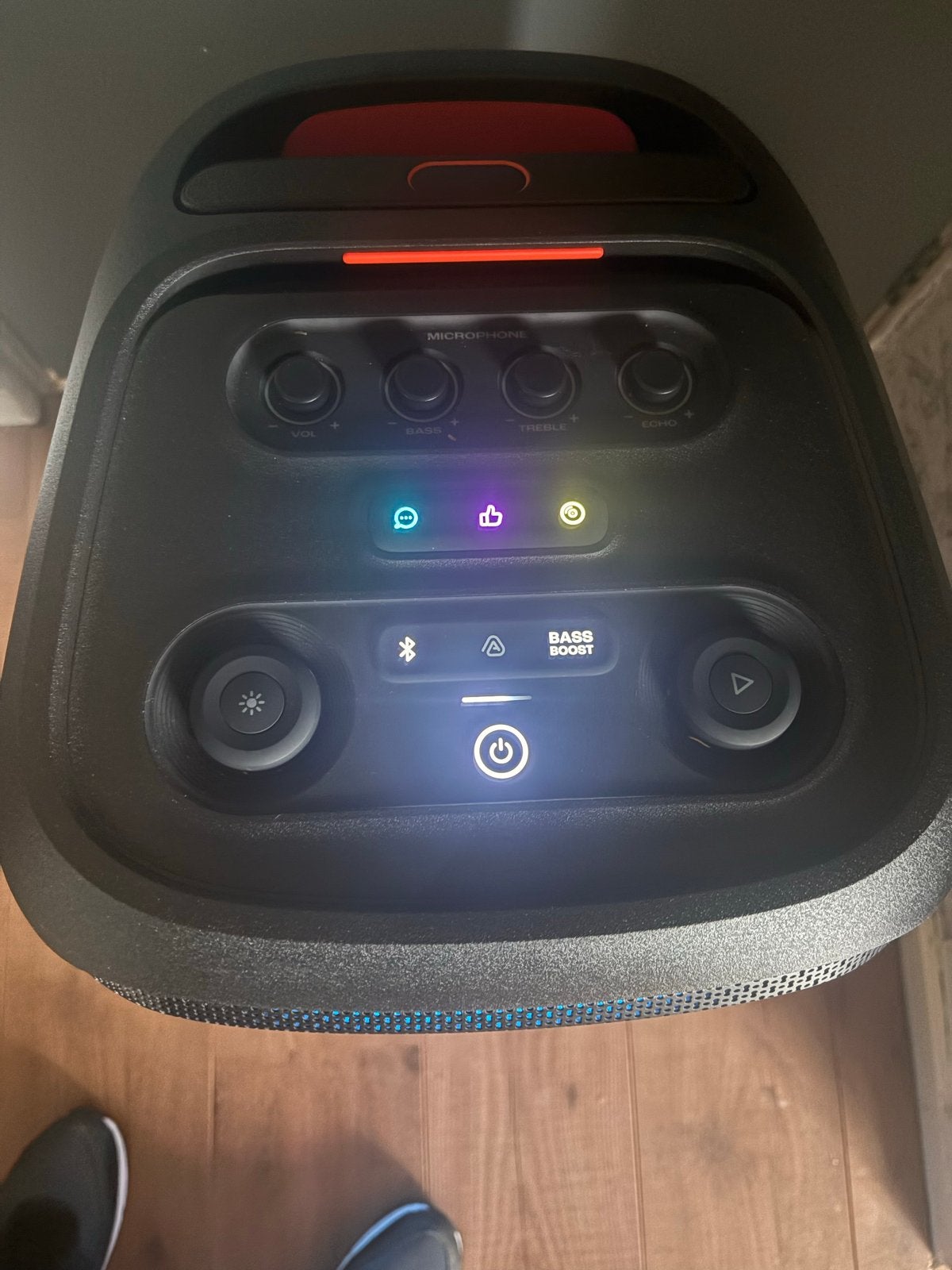 JBL PartyBox 320 met draadloze microfoons, JBL, Party speaker, Zo goed als nieuw, Bluetooth