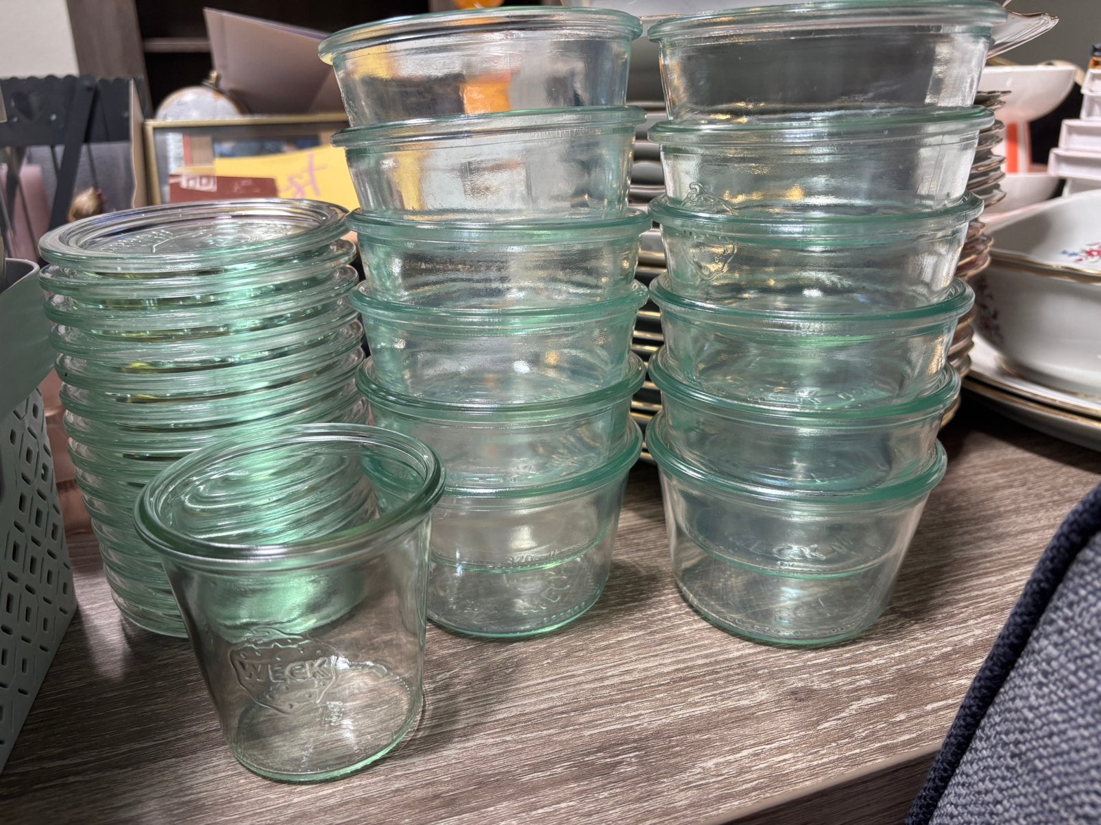 Lage weckpotjes met deksels, Verzamelen, Glas en Borrelglaasjes, Ophalen of Verzenden, Zo goed als nieuw, Overige typen