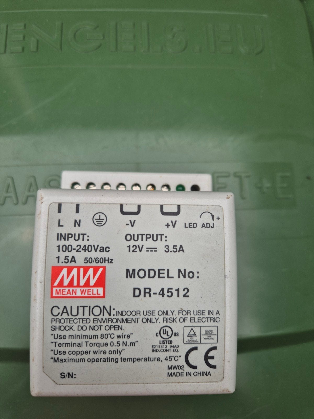 Mean Well DR-4512 DIN-rail voeding 12V DC 3.5A, Ophalen of Verzenden