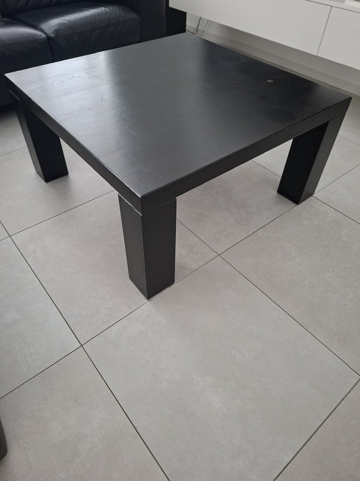 Salontafel 95x95 cm massief hout, Ophalen, 50 tot 100 cm, Vierkant, 50 tot 100 cm