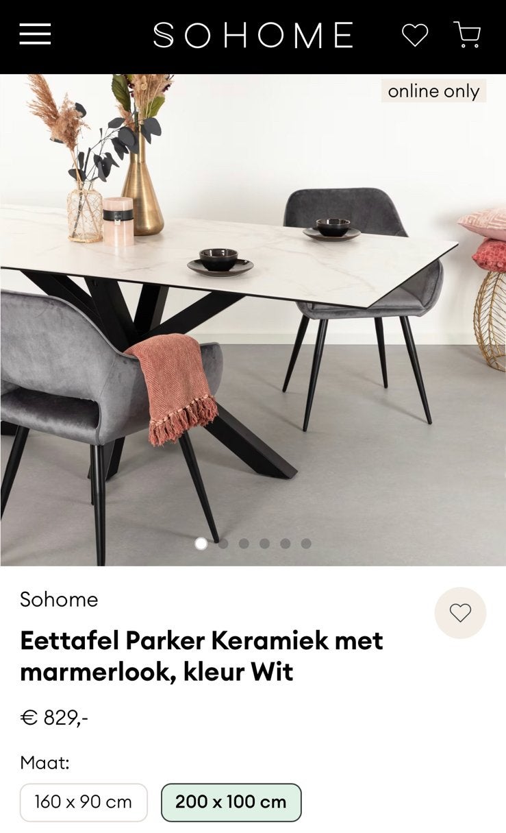 Eettafel keramiek met marmerlook, Ophalen, Overige materialen, 200 cm of meer, 50 tot 100 cm