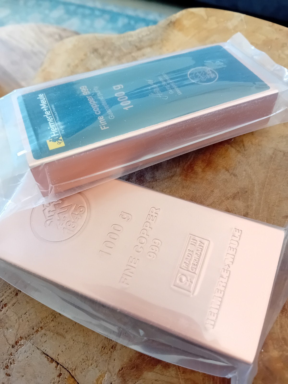 Heimerle+Meule Koperbaar 1 kg - Fijn Koper 999, Ophalen of Verzenden, Koper