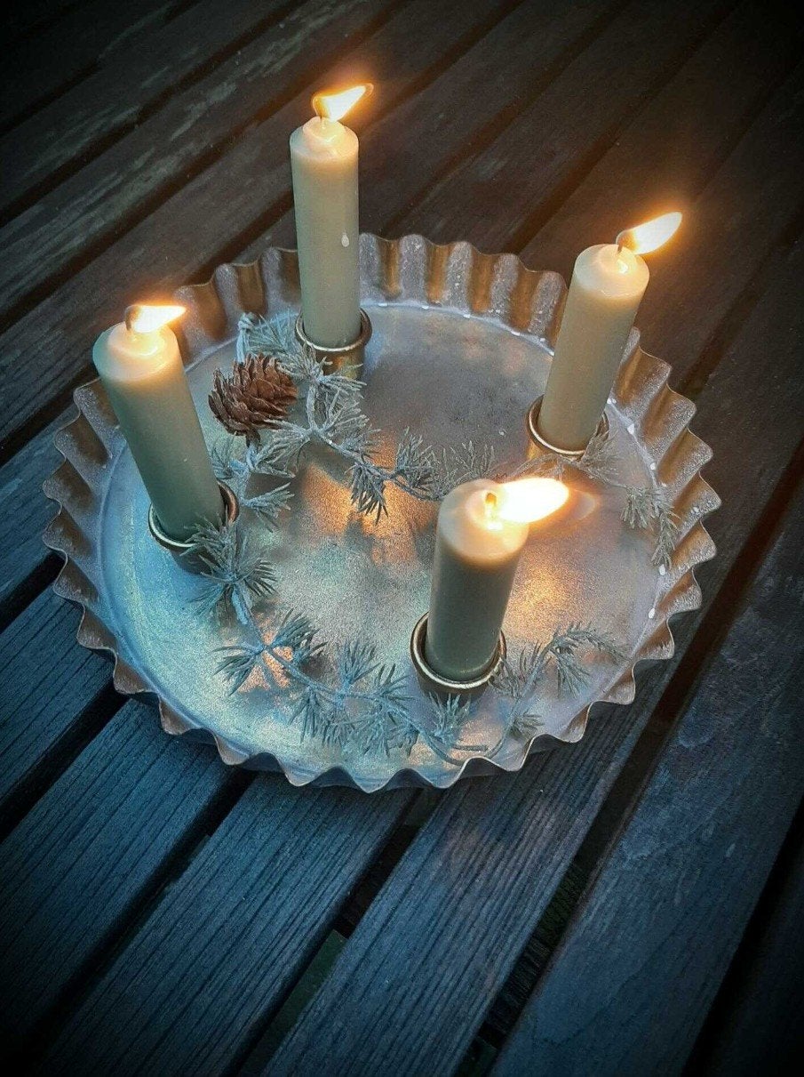 Nieuwe zinken kandelaar, Ophalen of Verzenden, Nieuw, Overige materialen, Minder dan 25 cm