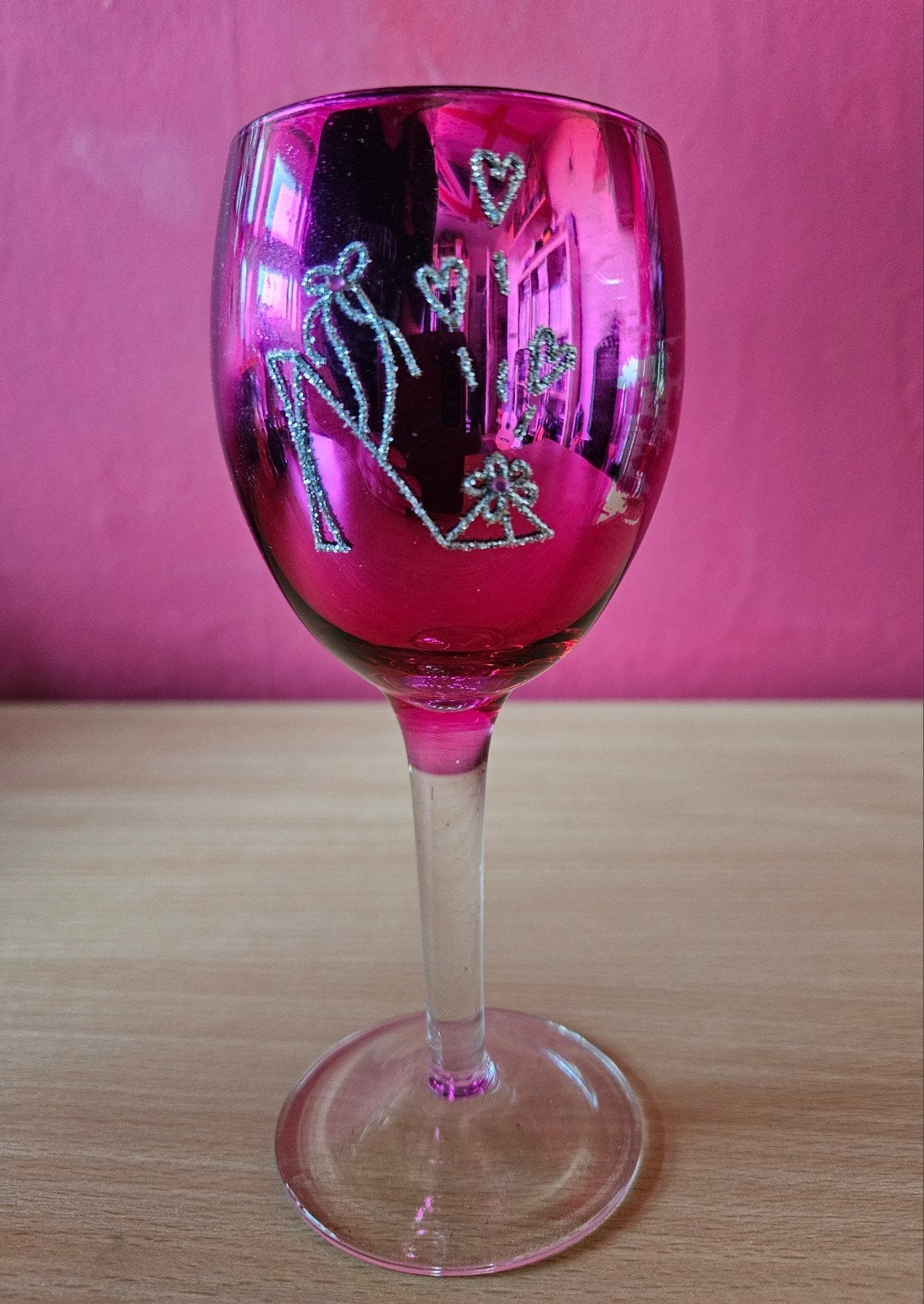 Kaars in wijnglas, Gebruikt, Overige merken, Ophalen of Verzenden, Glas