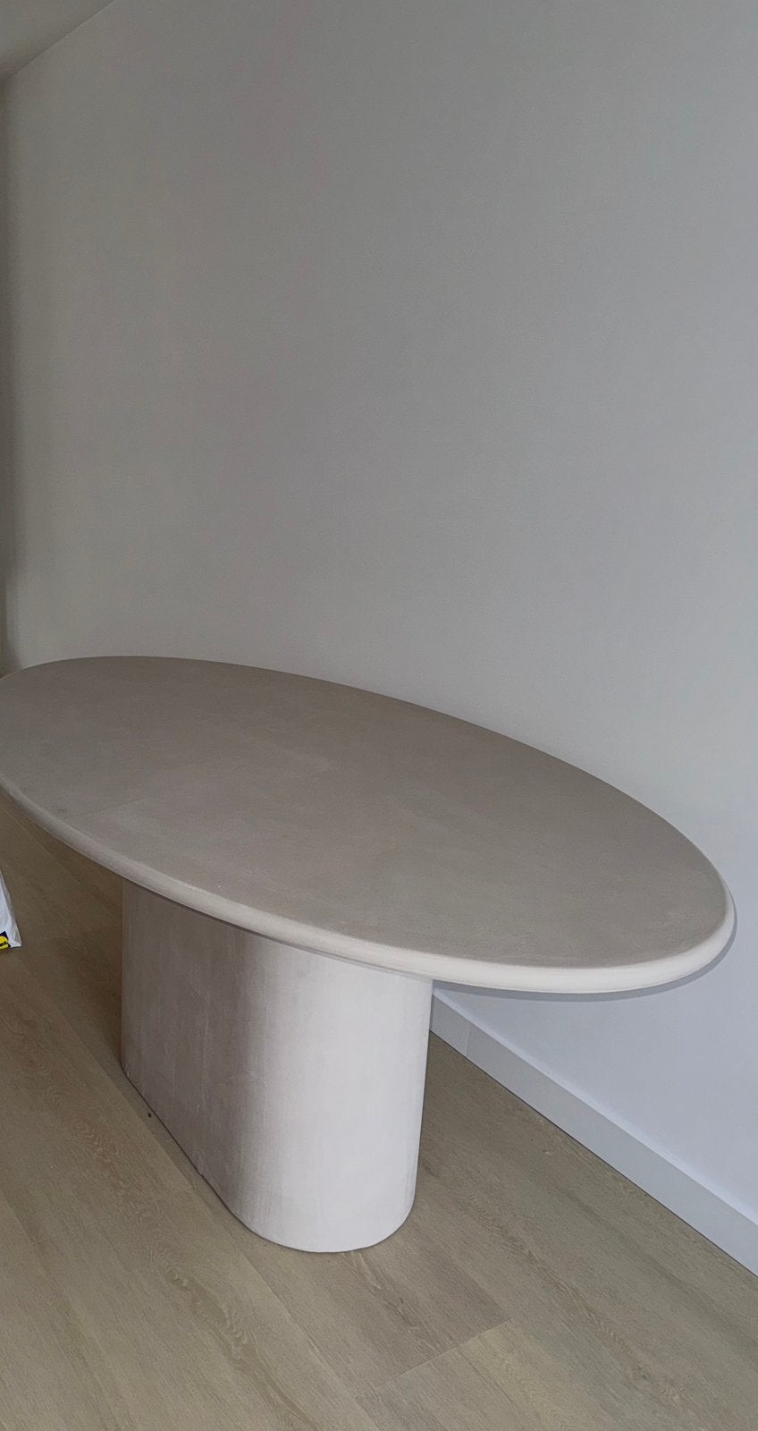 Handgemaakte beton cire eettafel - beige - 180x100, Ophalen, 50 tot 100 cm, Zo goed als nieuw, 150 tot 200 cm