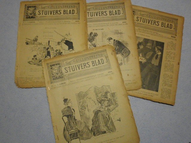 4 x geïllustreerd stuiversblad 7e jaargang (1897) origineel, Ophalen of Verzenden, Gelezen, Overige typen