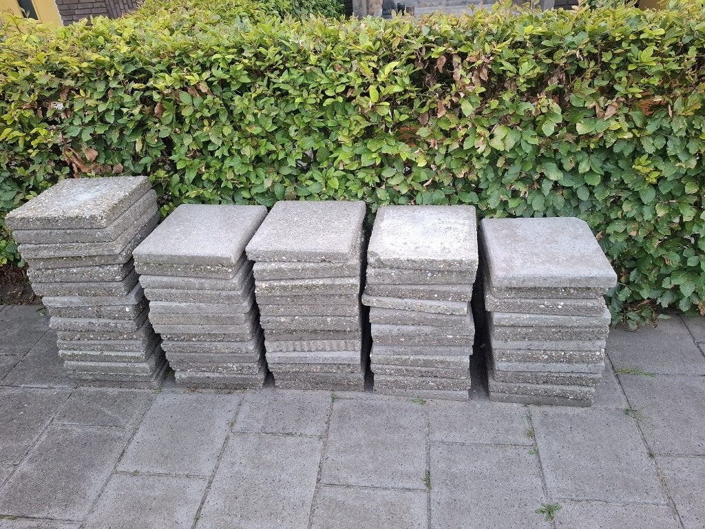tuintegels, Ophalen, Gebruikt, Beton, Terrastegels