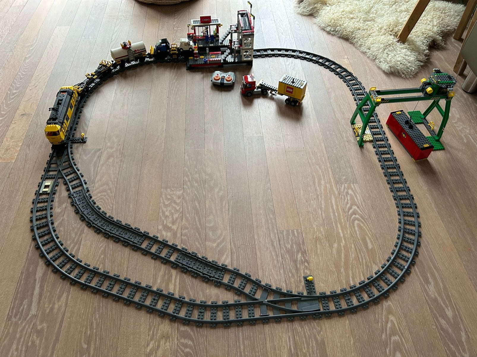 Lego CITY Trein Set met Rails, Kraan en Afstandsbediening, Lego, Ophalen of Verzenden, Compleet, Complete set