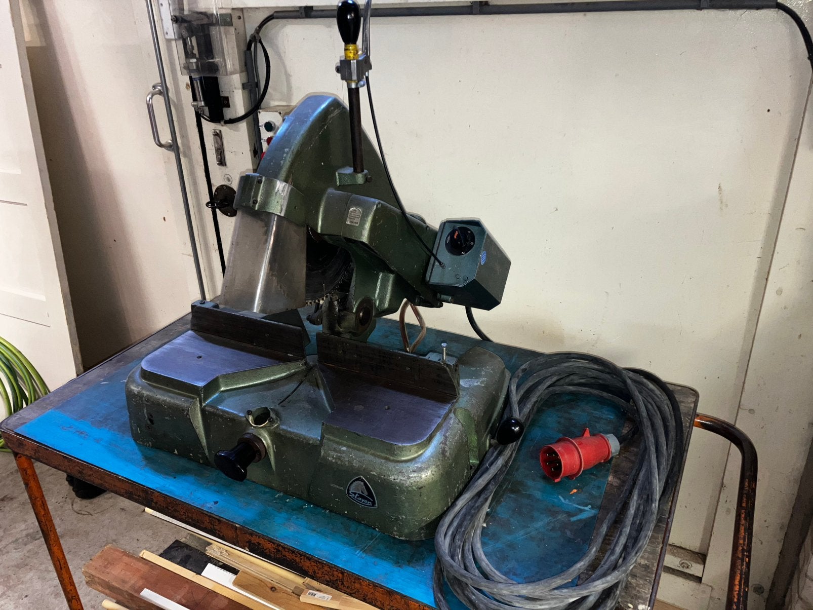 Afkortzaag Stayer voor aluminium, kunststof en hout, Ophalen, Gebruikt, 70 mm of meer, Afkortzaag