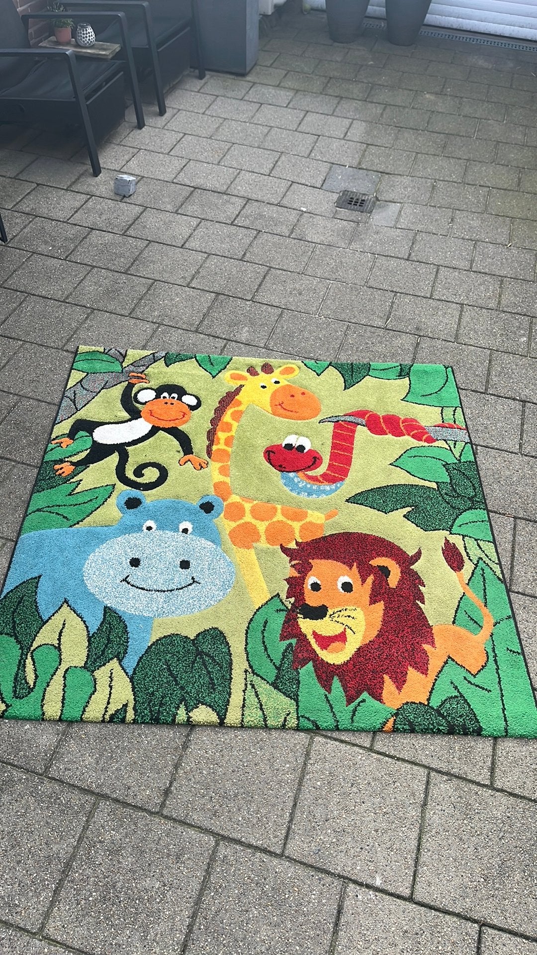 Jungle kindertapijt, 150x150 vloerkleed, vloer kleed., Ophalen, @.nl, -, Zo goed als nieuw