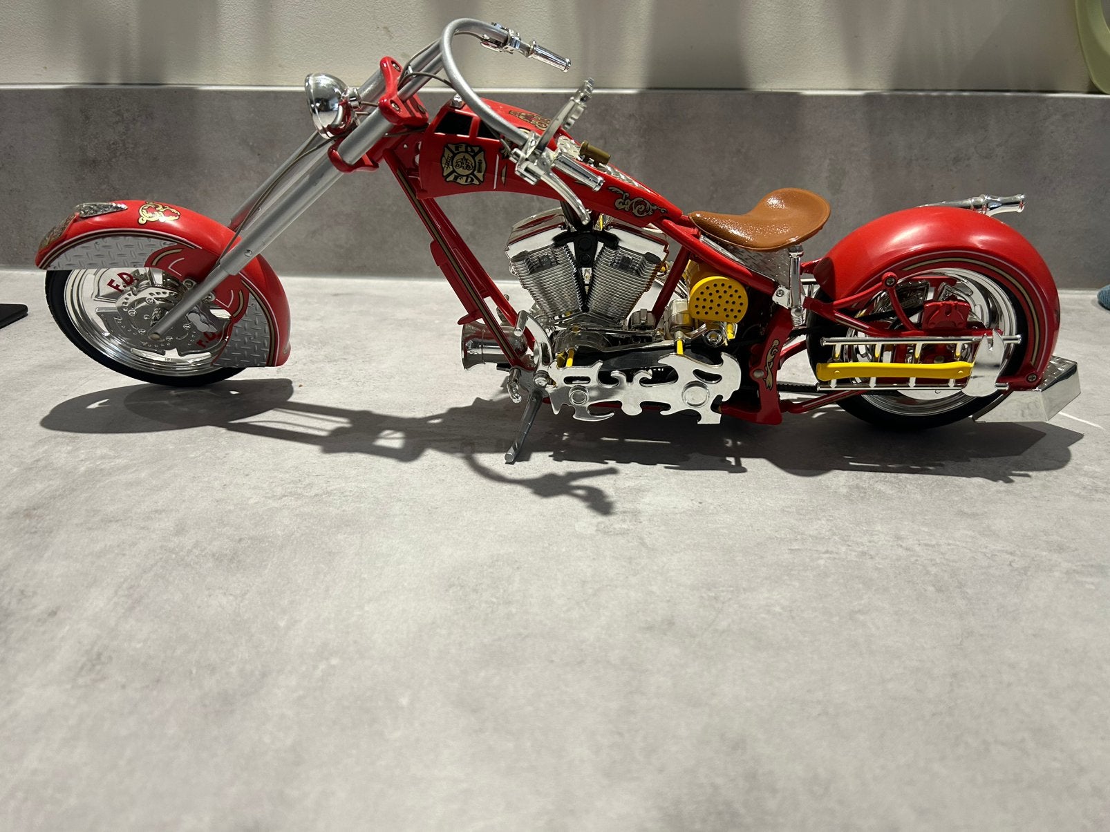 Chopper (OCC) Fire Bike Miniatuur – Met Geluid & Licht!, Ophalen of Verzenden, Gebruikt, 1:9 t/m 1:12, Motor