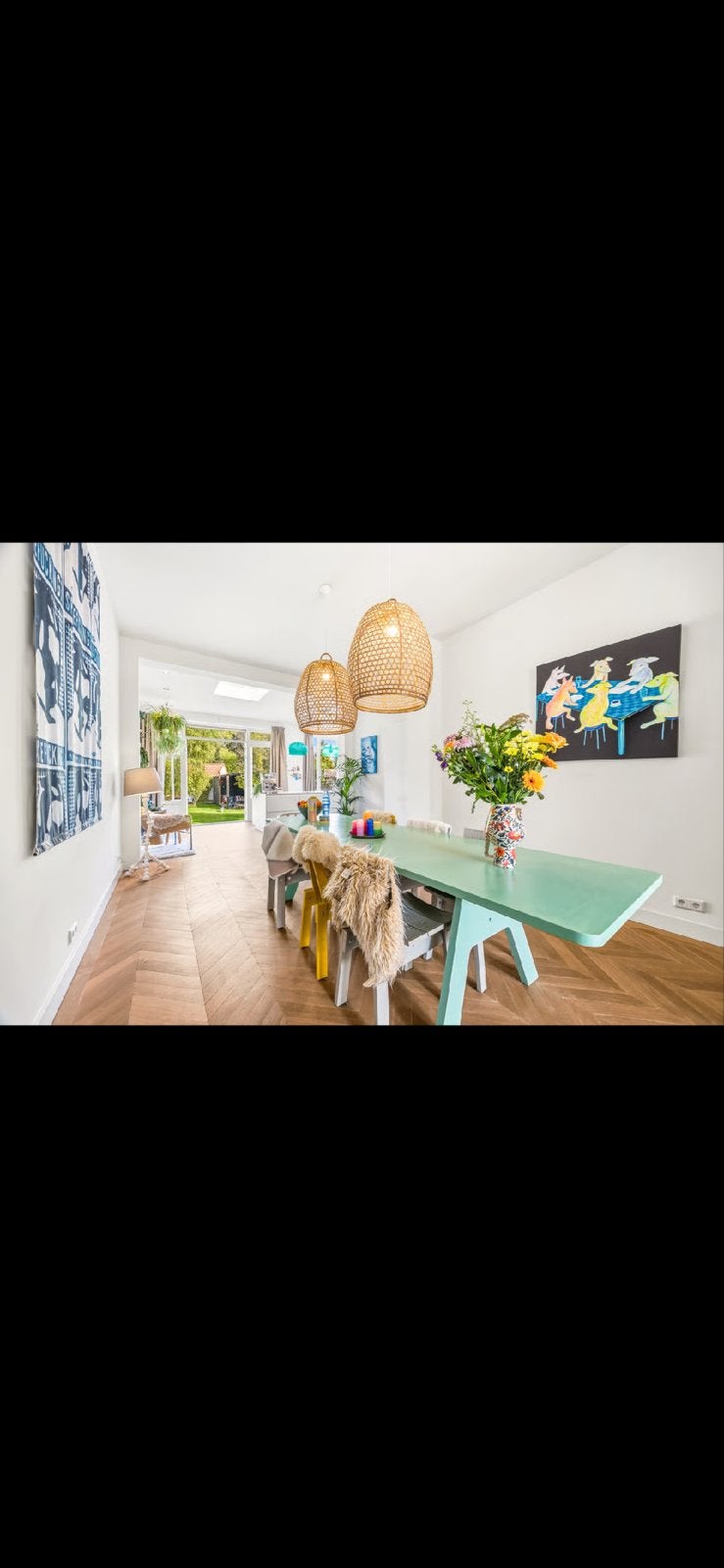 Piet Hein Eek Crisis Tafel - 300x90 cm - Farrow & Ball Arsen, Ophalen, 200 cm of meer, 50 tot 100 cm, Zo goed als nieuw
