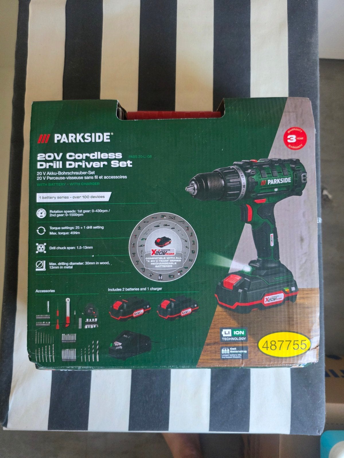 Parkside 20V Accu Boor-/Schroefmachine Set - Nieuw, 600 watt of meer, Variabele snelheid, Nieuw, Ophalen of Verzenden