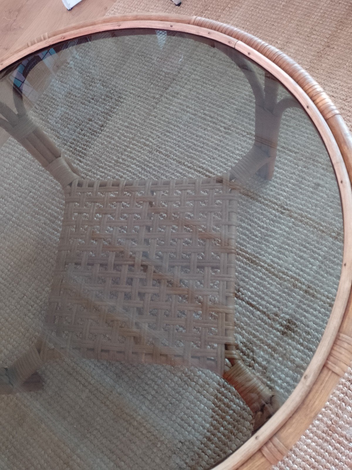 tafel rotan, Huis en Inrichting, Tafels | Bijzettafels, Ophalen, Minder dan 45 cm, Minder dan 55 cm, Rond