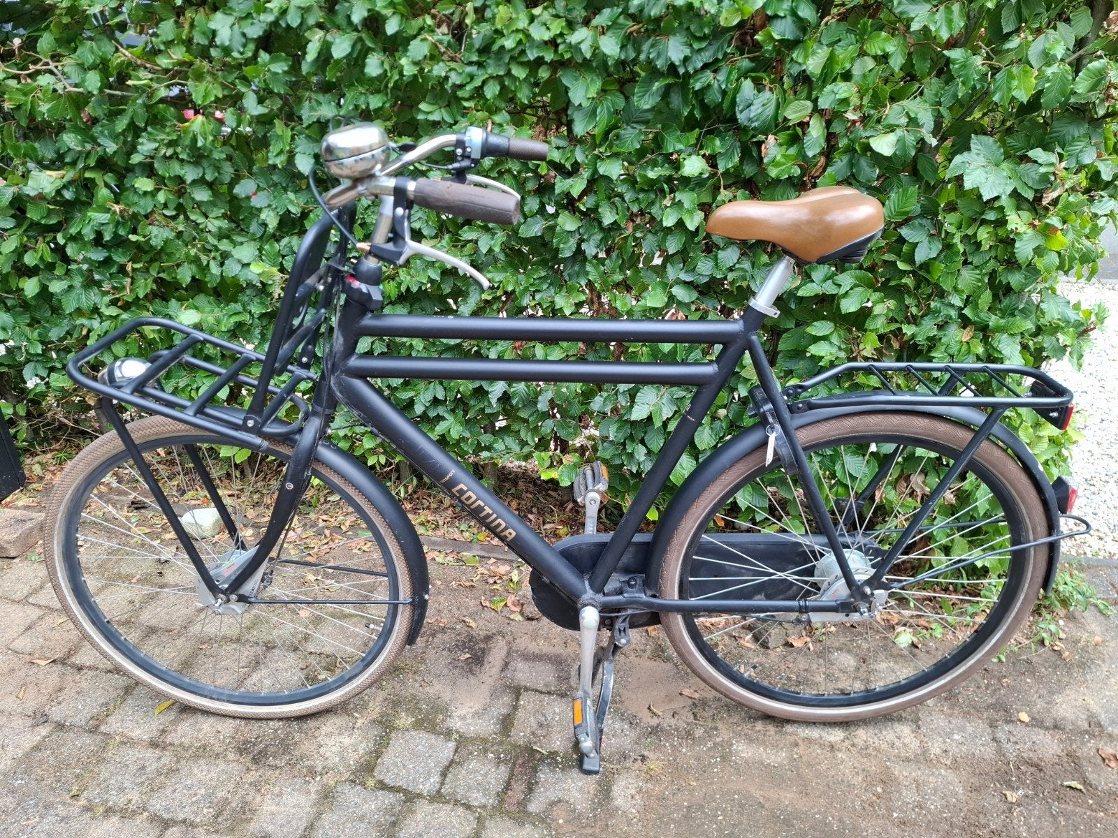 Cortina U4 H65 U8 Transportfiets - Jet Black Matt, Fietsen en Brommers, Gebruikt, Versnellingen, Schijfrem, 65 cm of meer