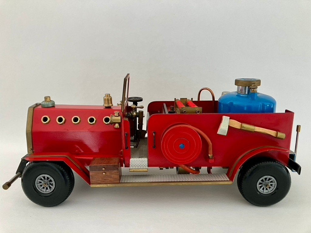 Grote brandweerwagen WERKEND STOOMmodel Zaandam handgemaakt, Hobby en Vrije tijd, Modelbouw | Auto's en Voertuigen, Overige merken