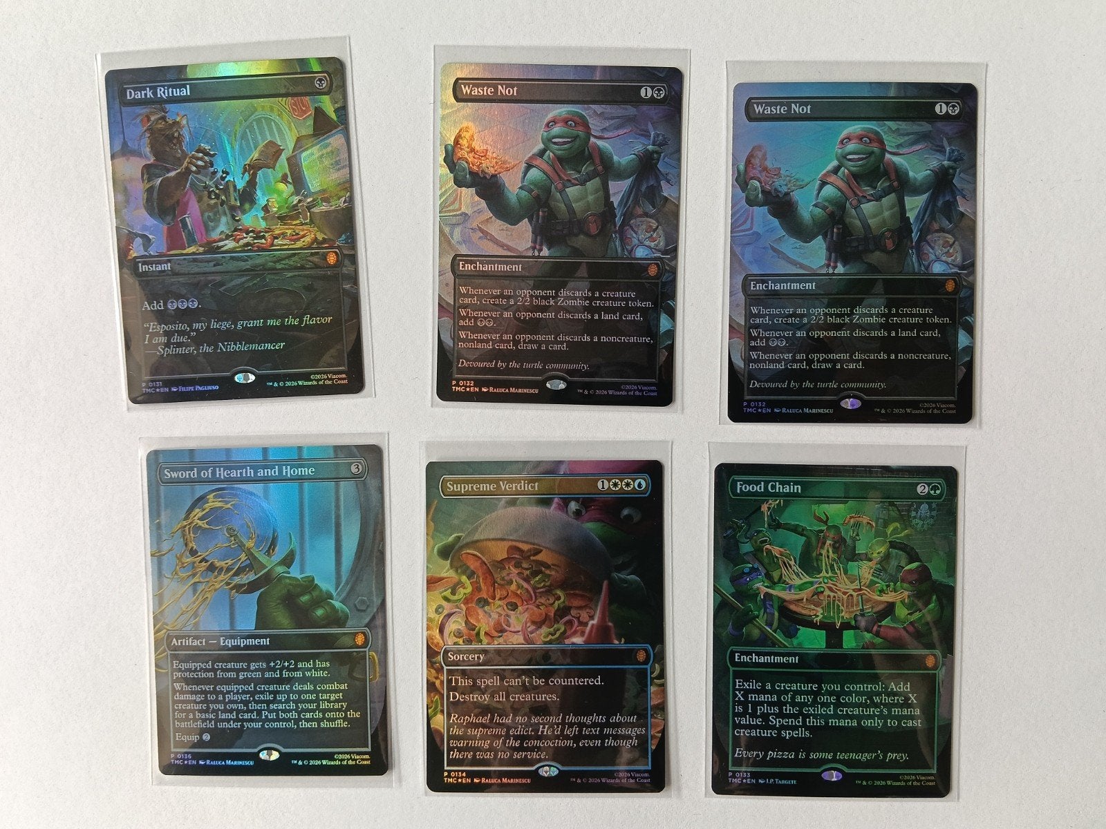 MTG Magic the Gathering Turtle Pizza Foil Cards Bundle, Ophalen, Nieuw, Meerdere kaarten, Foil