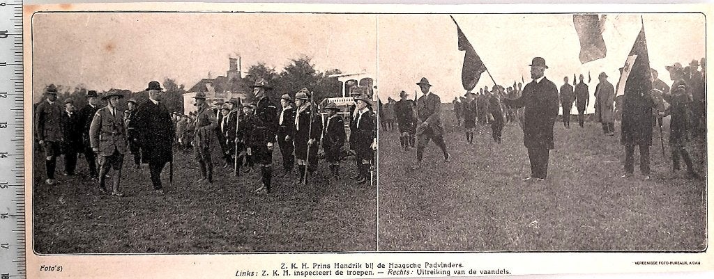 Scouting 1917; troepenvlaggen voor 600 haagse padvinders, Verzenden, Voor 1940, Gebruikt, Overige onderwerpen
