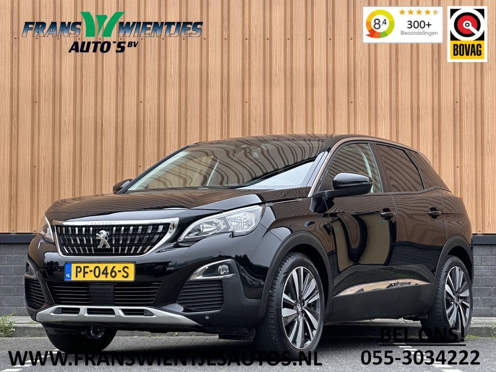 Peugeot 3008 1.2 PureTech Blue Lease Premium | Achteruitrijc, Auto's, Peugeot, Gebruikt, 1199 cc, Leder en Stof, Zwart