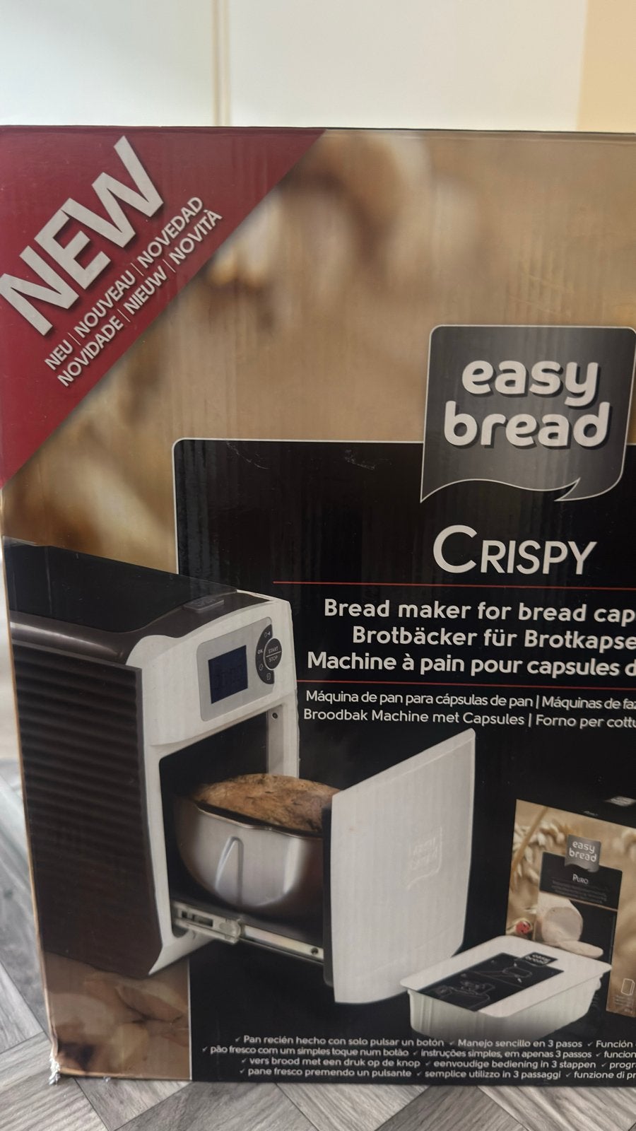 Easy Bread Crispy Broodbakmachine - Nieuw in doos, Ophalen, Nieuw, Zonder timer, Minder dan 400 gram deeg