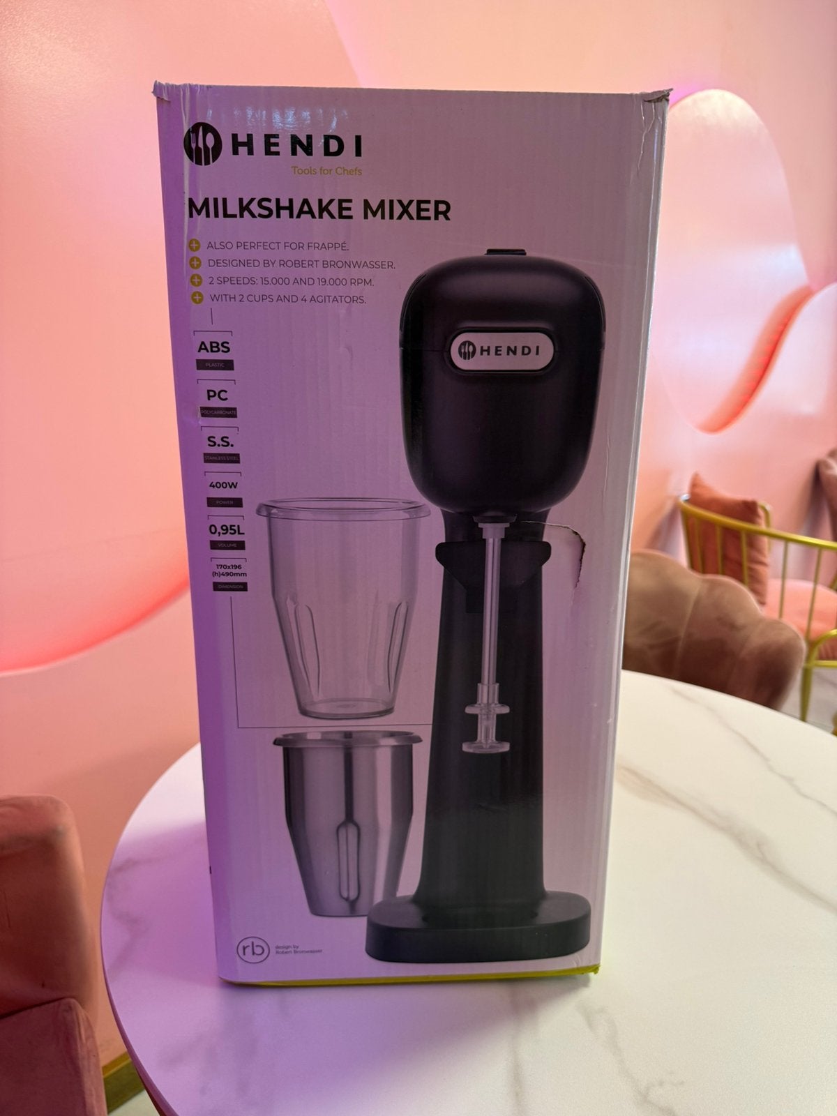 HENDI Milkshake Mixer – Nieuw, 4 liter of meer, Ophalen of Verzenden, Zo goed als nieuw, 3 snelheden of meer