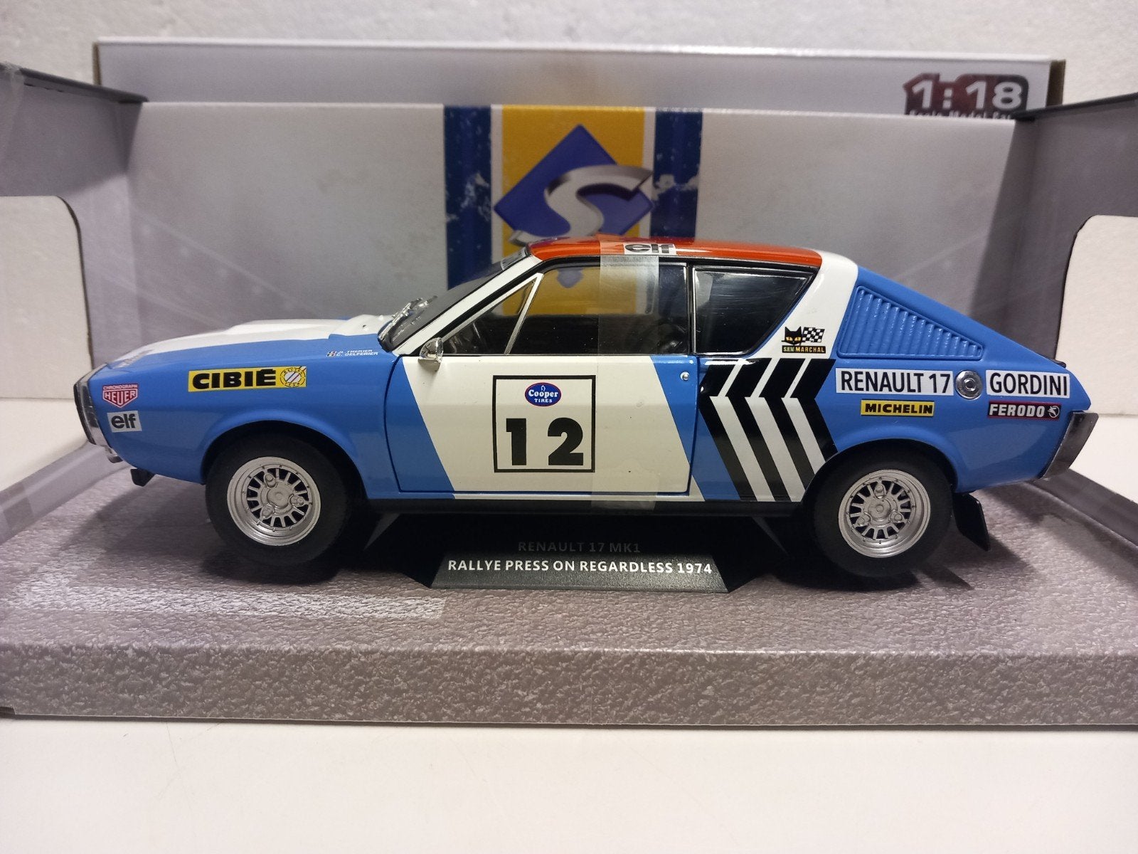 Renault 17 #12 Rallye 1974 Solido metal 1:18 KRD, Hobby en Vrije tijd, Ophalen of Verzenden, Zo goed als nieuw, Auto, Solido
