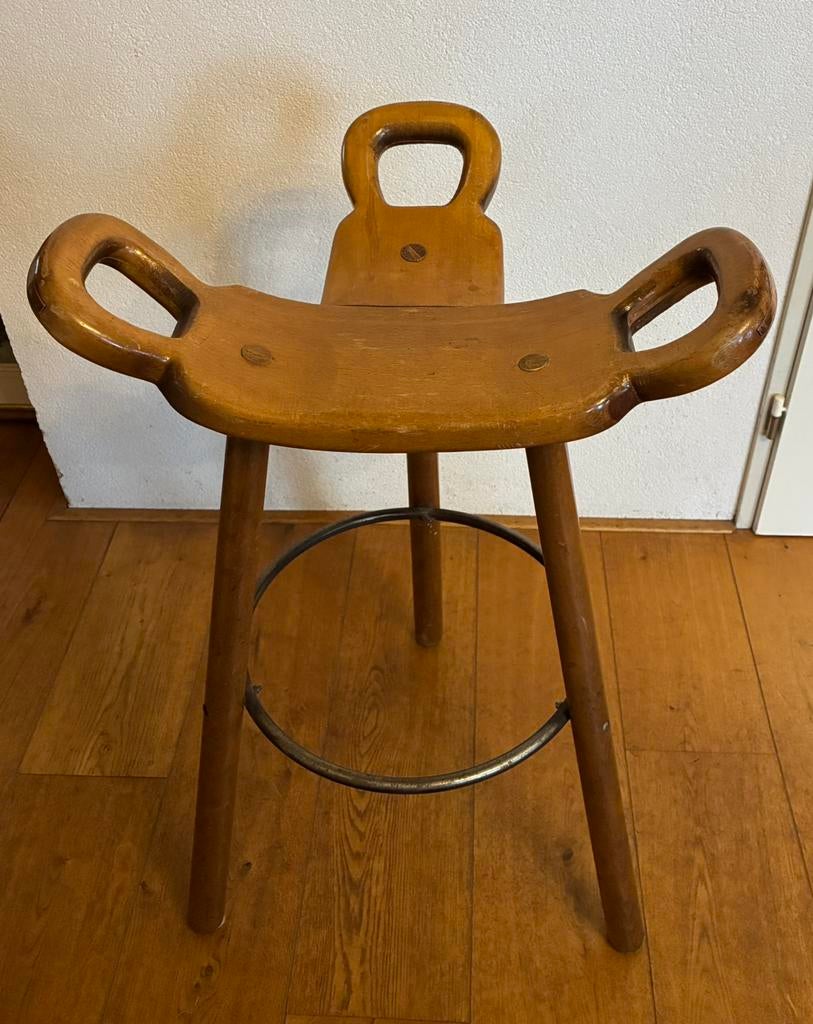 Marbella barkruk Brutalisme Conoform Spanish stool, Ophalen, Gebruikt, 60 tot 90 cm, 1 kruk