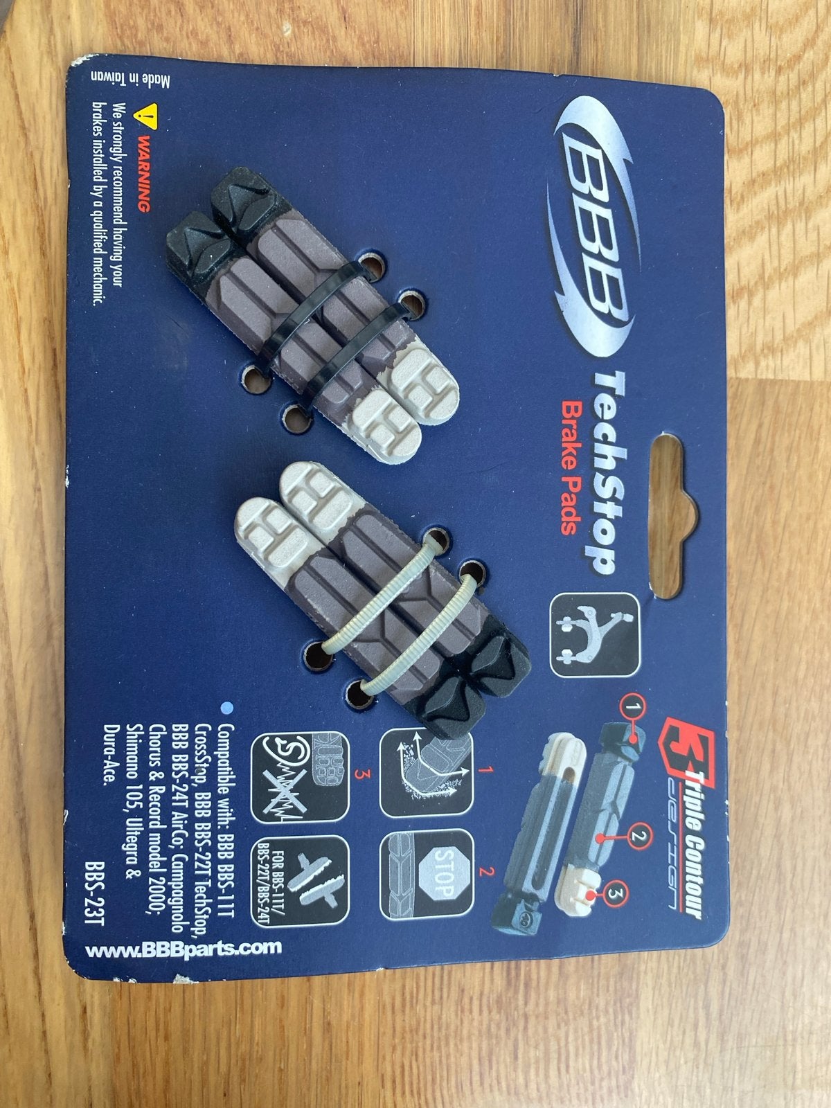 BBB TechStop BBS-23T Triple Contour Remblokken, Remmen, Nieuw, Ophalen of Verzenden, Rubber