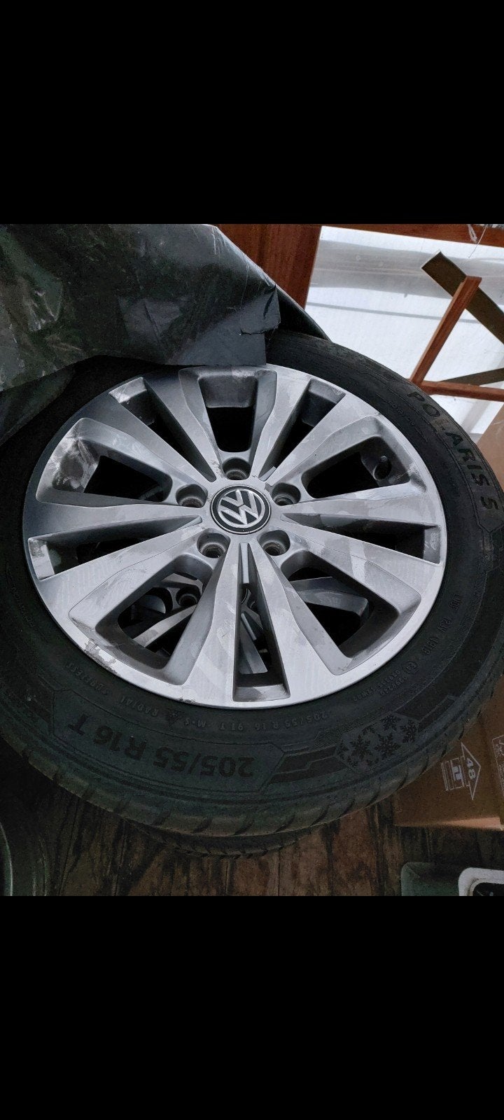 4 Winterbanden met velgen 16 inch VW Golf 5 met Barum Polari, Ophalen, Gebruikt, 16 inch, Banden en Velgen