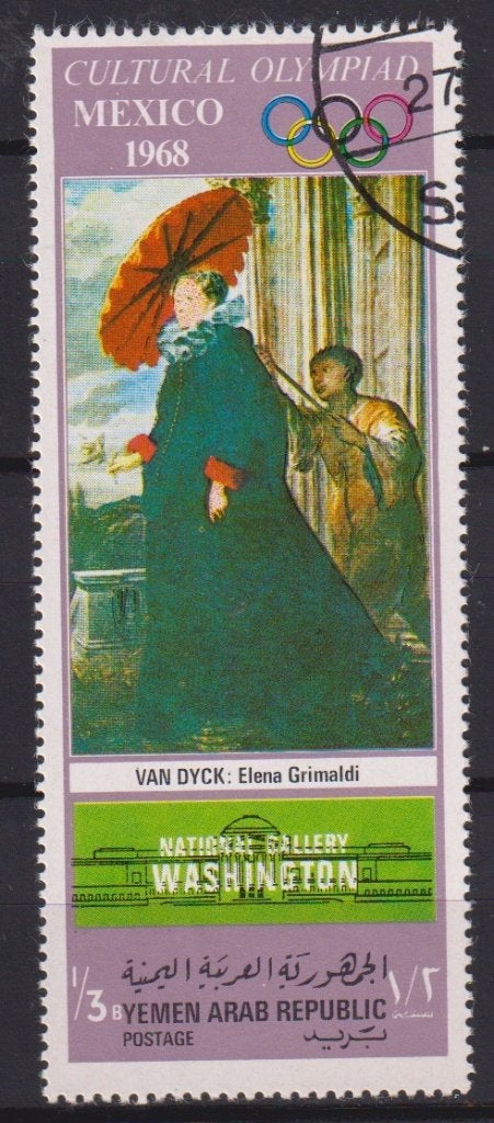 Jemen 1968 Schilderij Van Dyck Elena Grimaldi, Verzenden, Gestempeld, Overige thema's