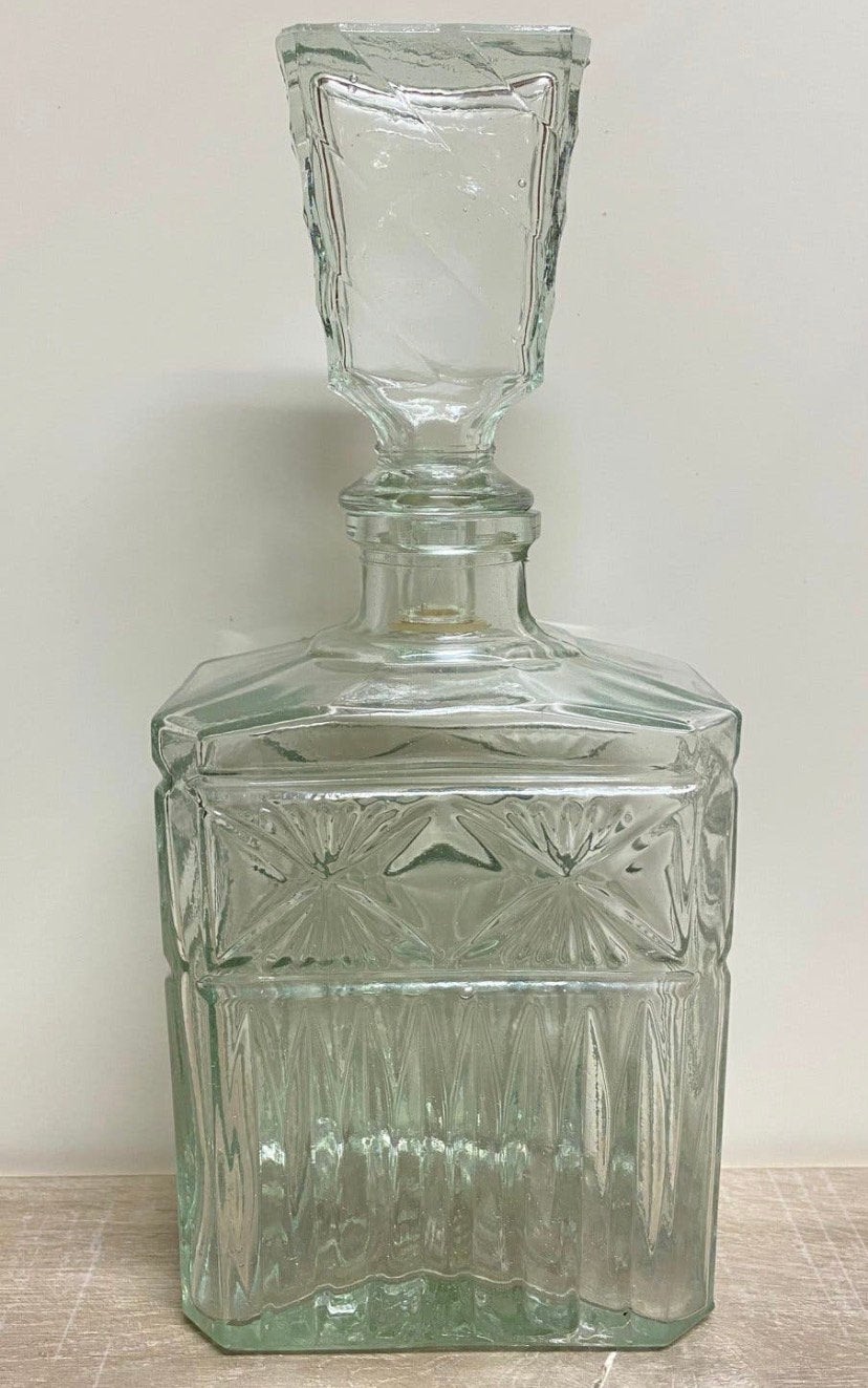 Prachtige karaf voor sterke drank - groen glas, Ophalen of Verzenden, Groen, Glas, Overige typen
