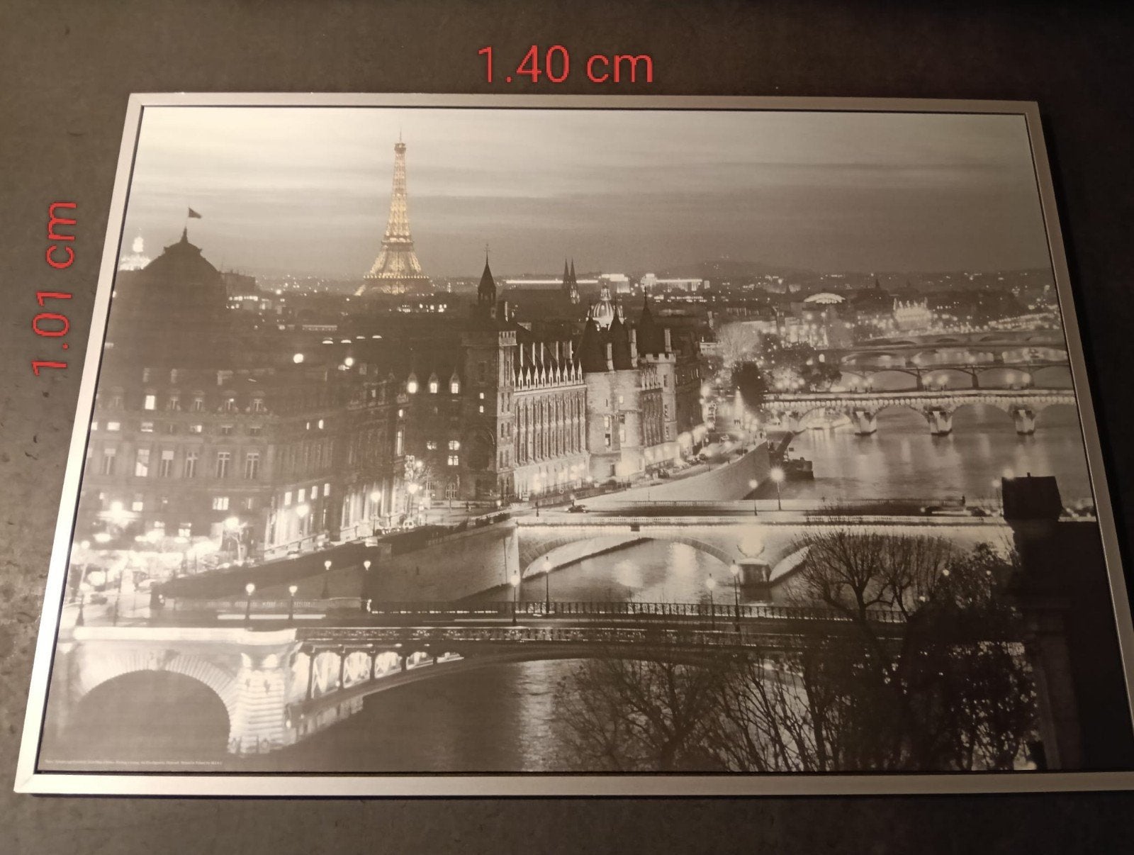 Grote ingelijste foto van Parijs met de Eiffeltoren, Antiek en Kunst, Ophalen, Foto, Fotografie, Ingelijst