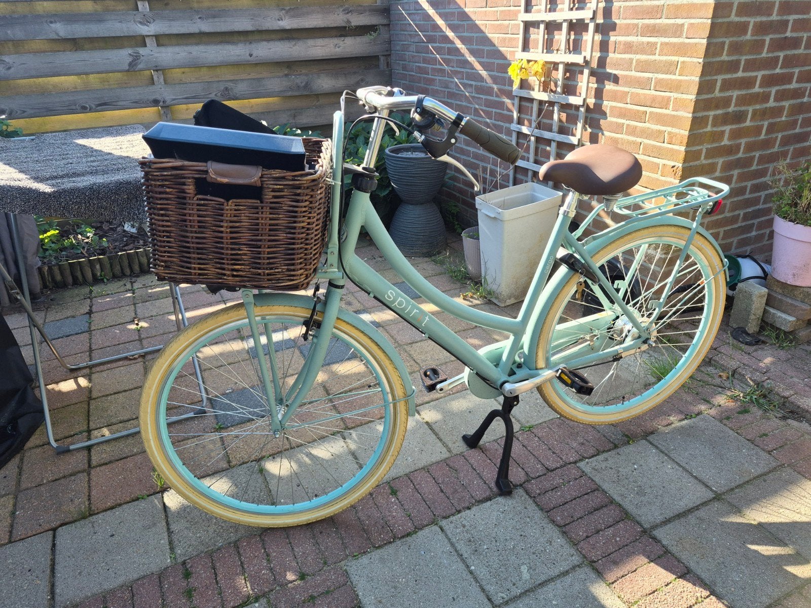 Spirit Damesfiets met 7 versnellingen en mand, Gebruikt, Velgrem, Versnellingen, 50 tot 53 cm