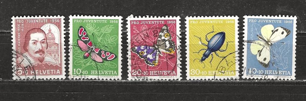Dieren Zwitserland 632-636, Ophalen of Verzenden, Gestempeld, Dier of Natuur