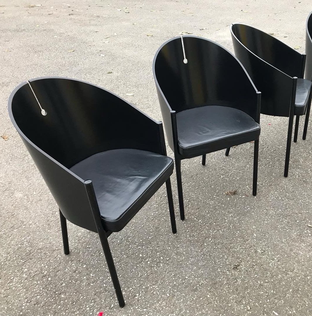 3x Satelliet stoel, Memphis stijl, Starck stijl, postmodern, Ophalen, Gebruikt, Drie, Metaal