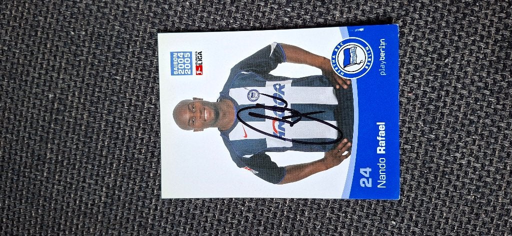 Spelerskaart met handtekening; Nando Rafael Hertha BSC Ajax, Ophalen of Verzenden, Nieuw, Buitenlandse clubs, Spelerskaart