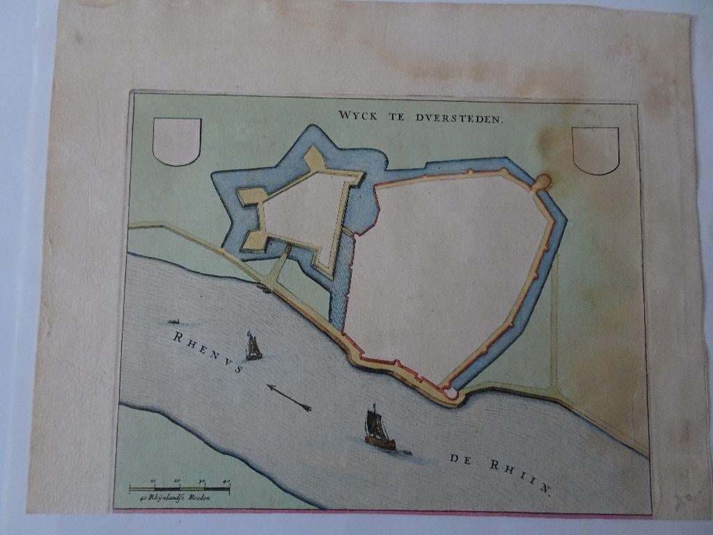 Gravure vesting Wijk bij Duurstede, Blaeu, ca 1650, Antiek en Kunst, Verzenden, Cartografie, 1600 - 1699, Gravure