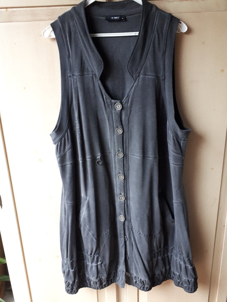 grijs/zwarte tuniek, X-Two, maat 3(52), Kleding | Dames, X-Two, Verzenden, Maat 46/48 (XL) of groter, Zo goed als nieuw