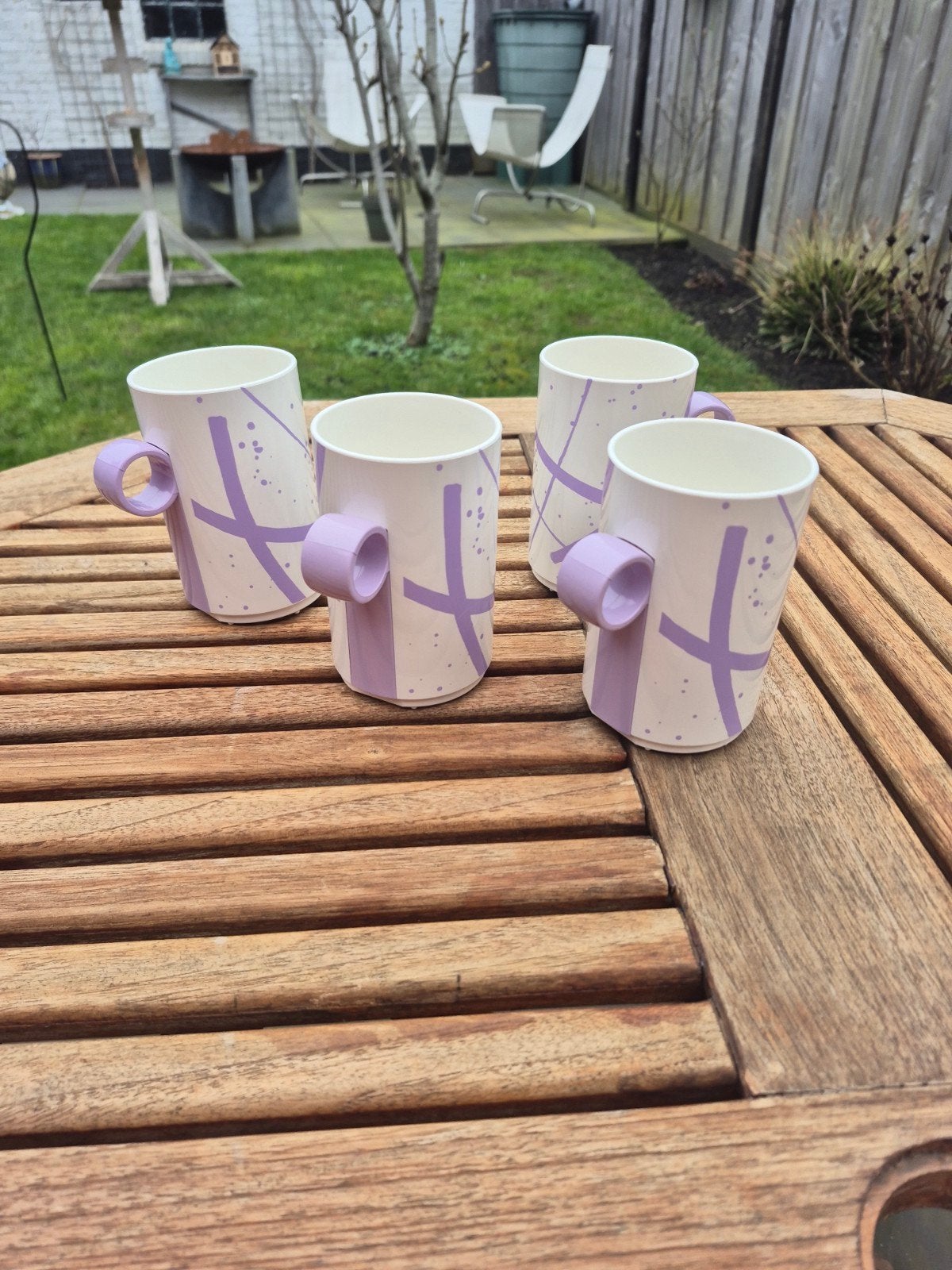 Retro Camping Servies 4 Mokken, Ophalen of Verzenden
