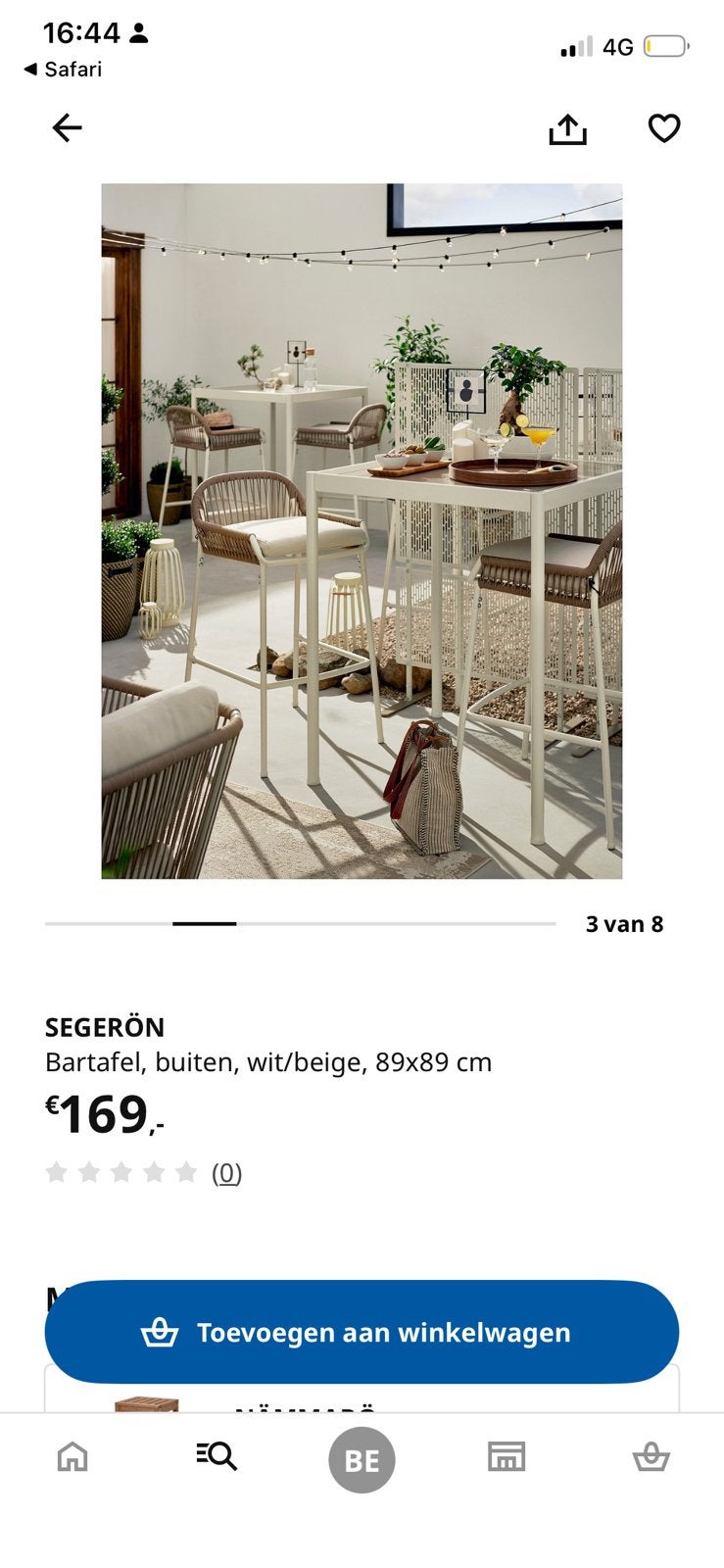 Ikea Segeron bartafel Nieuw in doos!, Tuin en Terras, Tuintafels, Ophalen, Zo goed als nieuw, Rechthoekig, Hout